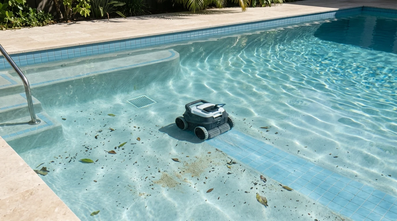 Sonar-Guided Cordless Pool Robot: Better Coverage