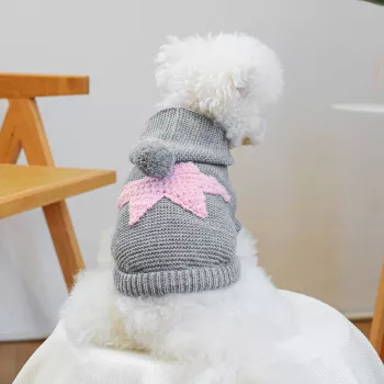 Warm Knitted Hooded Pet Sweater: Cozy Cold-Weather Fit