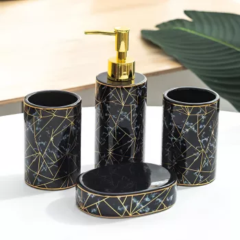 Marble Ceramic Bathroom Set: Spa-Like Countertop Style